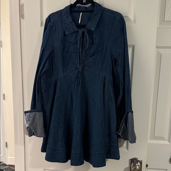 Dark Blue Denim Tunic Dress - Picture 4 of 8